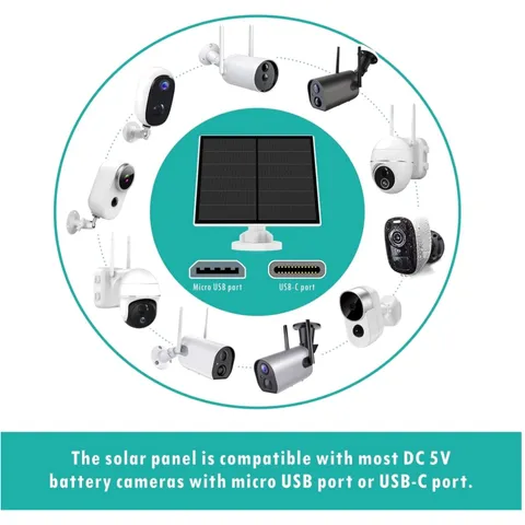 5W USB Solar Panel for Rechargeable Battery Camera