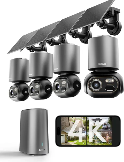 4K Security Cameras Wireless Outdoor, No Subscription, 4 Cam-Kit,Solar Camera fo