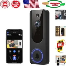 Smart 1080p Wireless Video Doorbell - Night Vision, Two-Way Talk & AI Detection