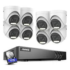 ANNKE 8CH DVR 5MP Color Night System Camera System AI Detection Audio Recording