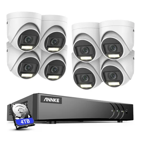 ANNKE 8CH DVR 5MP Color Night System Camera System AI Detection Audio Recording