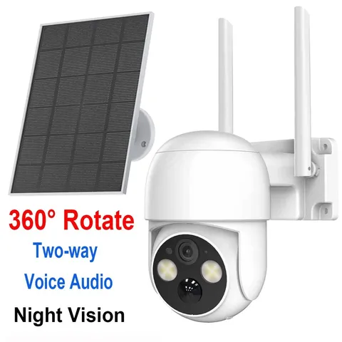 1080P PTZ Solar Security Camera Outdoor 360 Wireless WiFi Solar Camera CCTV