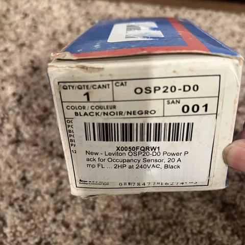 Leviton OSP20-D0 Occupancy Sensor Power Pack 20A 120/277V 60HZ OSP20-0D0