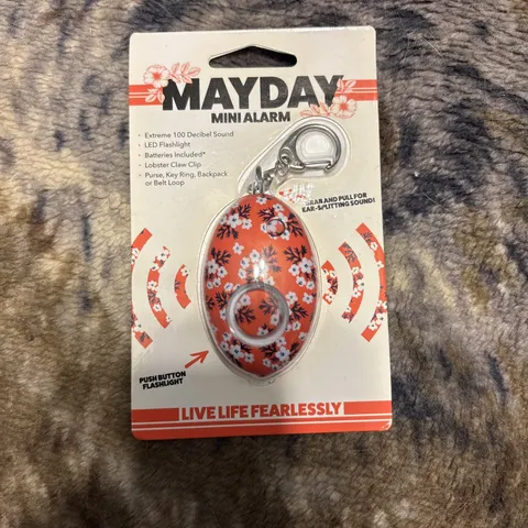 Mayday Mini Floral purple Defense Keychain Alarm Emergency Keyring NEW