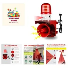 Human Detection Motion Sensor Alarm with 120dB Siren for Property Protection