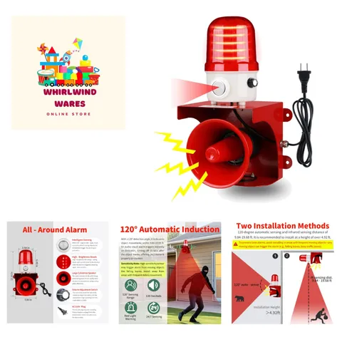 Human Detection Motion Sensor Alarm with 120dB Siren for Property Protection