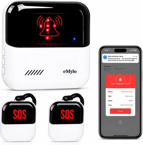 WiFi Caregiver Pager System with Alert Button That Calls Cell Phone - Wireles...