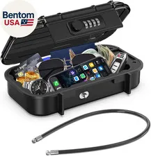 Portable Lock Box, Beach Security Box for Travel, Anti-Theft 4-Digit Combination