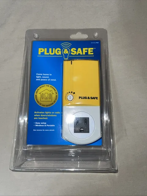 Plug & Safe PS8 Home Motion Sensor with RX6 Siren-Yellow- NEW