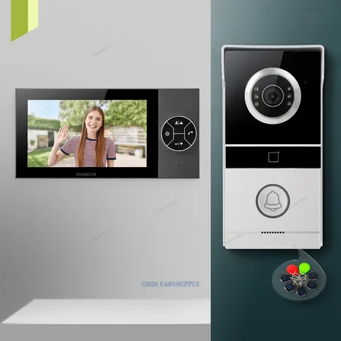 HOMSECUR 4 Wire HD Video Doorphone Intercom Door Bell RFID Keyfobs Door Unlock
