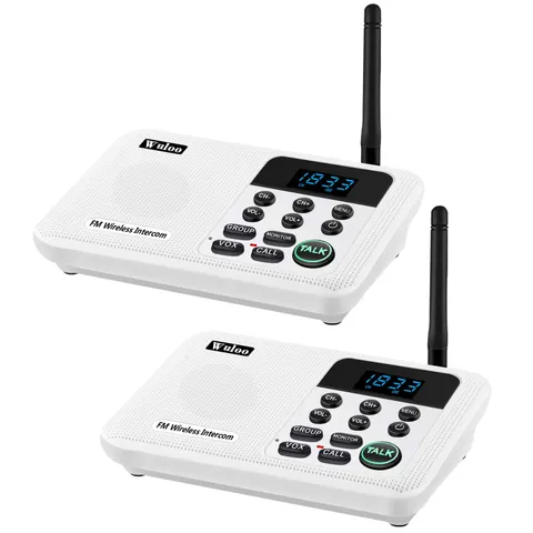 1Mile Wireless Intercoms System 2units for Home Offices Room 22Channel Call ALL