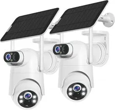 Dual Lens Solar Security Camera Wireless Outdoor – 2.5K HD No Blind Spot with PI