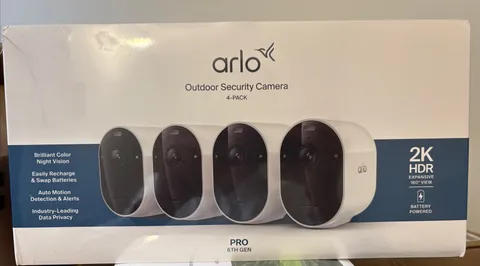 Arlo Pro 6th Gen 2K HDR Wireless Security Cameras Outdoor 4 Cam Kit White 2025