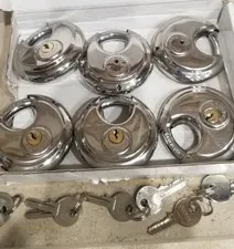 CINCINNO 6 Pack Keyed Alike Padlocks Stainless Steel Discus Lock 2-3/4"