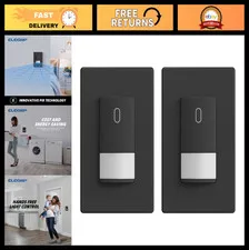 2 Pack Motion Sensor Light Switch - PIR Infrared, No Neutral Wire, Wall Plate, U