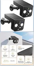 2-Pack 2K Solar Outdoor Wi-Fi Security Cameras IP65 Color Night Vision PIR Siren