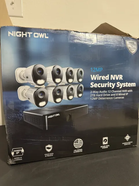 Night Owl 12MP Cameras with 2TB NVR Wired Security System, 8 Pack 12 Channels