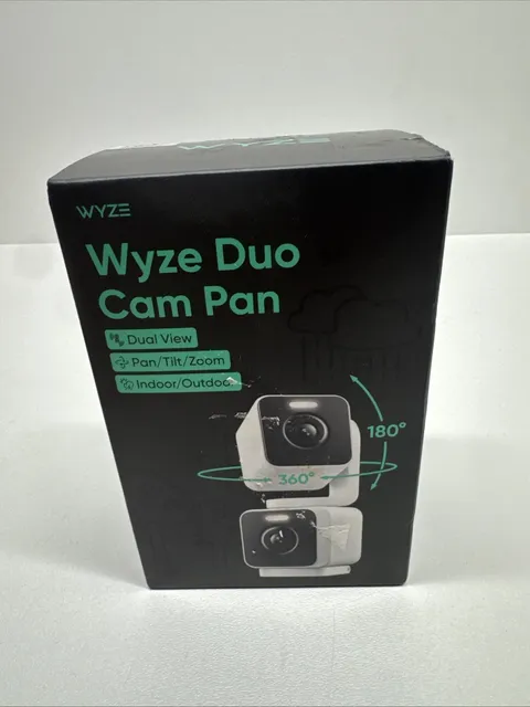 Wyze Duo Cam Pan 2K IP65 Indoor Outdoor Pan Tilt Camera Alexa Brand New Sealed