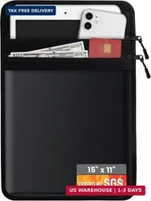Two Pockets Fireproof Document Bag, Waterproof Fireproof Money Bag for Cash with