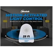 Motion Sensor Outlet Light Control, 2 Pack - 25ft Range