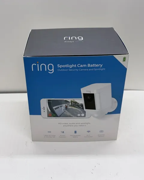 RING Spotlight Cam Battery Outdoor Security Camera & Spotlight (New)