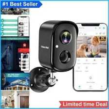 Wireless Security Camera 2K Battery Powered AI Motion Detection Color Night