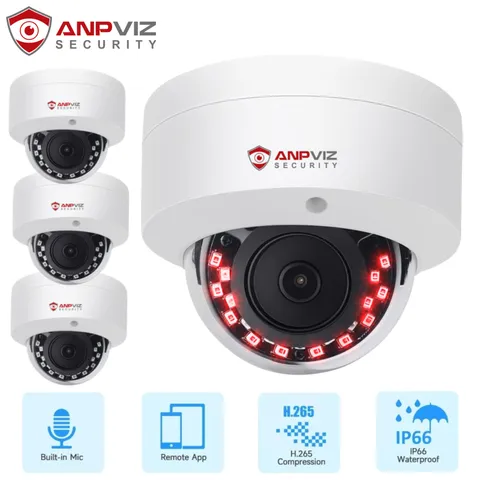 4X Anpviz 8MP 4K POE Security Camera IP Network Audio Recording Outdoor Onvif AI
