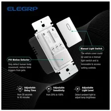 Single Pole Occupancy Motion Sensor Light Switch,