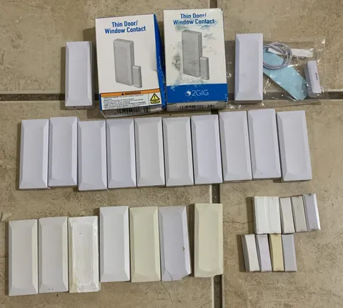 Lot of 19 2GIG-DW10-345 Wireless Thin Door Window Sensor & Magnets NEW & Used