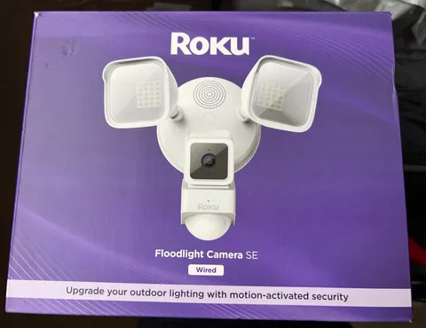 Roku Floodlight Security Camera SE Wired New Sealed