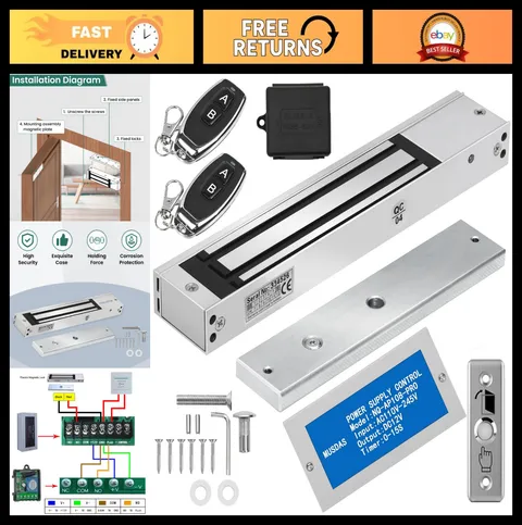 600lb Electromagnetic Door Lock for Access Control - Outswinging Security Lock