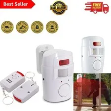 Wireless Burglar Alarm with 2 Remote Controls - 105dB Alert & Adjustable Mount