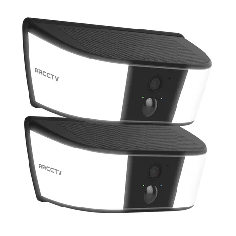 4MP Wall Light Security Cameras Solar Outdoor Wireless 2 Way Audio Night Vision