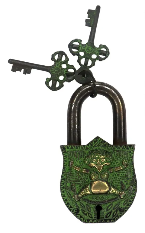 Tibetan Garuda Shape Door Lock Victorian Antique Style Brass Handmade Padlock