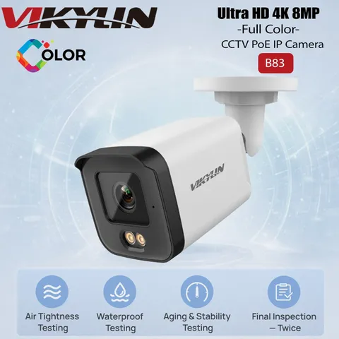 Vikylin 4K 8MP PoE Security IP Camera Full Color Outdoor Weatherproof ONVIF
