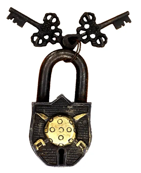 Sword and Shield Shape Handcrafted Brass Vintage Style Padlock Home Decor Lock