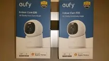Eufy Indoor Cam E30 Security Camera White 4K 360° Pan Tilt Night Vision 2-Pack