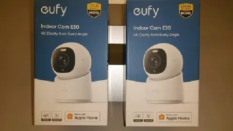 Eufy Indoor Cam E30 Security Camera White 4K 360° Pan Tilt Night Vision 2-Pack