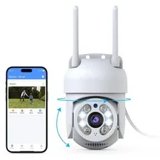 Outdoor Wireless Security Camera 3MP, PTZ Pan Tilt with Dual Antennas