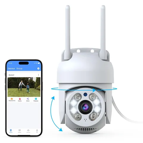 Outdoor Wireless Security Camera 3MP, PTZ Pan Tilt with Dual Antennas