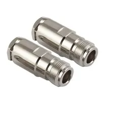 Silver Tone Screw N Type Female RF Coaxial Adapter 2Pcs for RG8 Cable