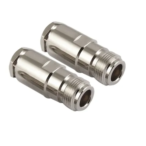 Silver Tone Screw N Type Female RF Coaxial Adapter 2Pcs for RG8 Cable
