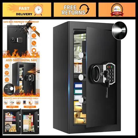 Large 3.4 Cubic Ft Fireproof Waterproof Safe Box with Digital Keypad & Alarm, An