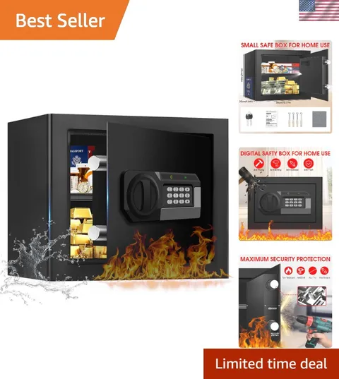 1.3 Cuft Safe Box Fireproof Waterproof, Digital Security Safes for Home Use F...