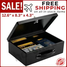 Fireproof Document Box with Key Lock Fire & Water Resistant Fireproof Safe Box