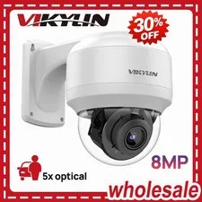 Vikylin 8MP 5X ZOOM PTZ Camera Night Vision POE Camera 2.7 to 13.5mm 2-Way Talk