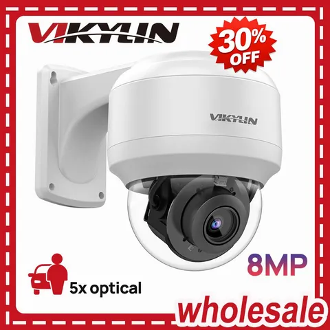 Vikylin 8MP 5X ZOOM PTZ Camera Night Vision POE Camera 2.7 to 13.5mm 2-Way Talk