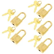 5 Pcs Small Plastic Padlocks with Keys for Treasure Chest and Cabinet