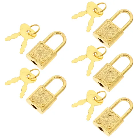 5 Pcs Small Plastic Padlocks with Keys for Treasure Chest and Cabinet
