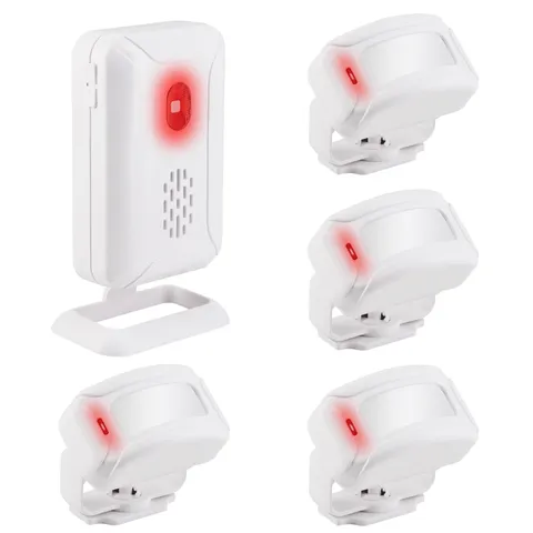 Wireless PIR Motion Sensor Detector Ringtone Alarm Home Entry Doorbell 4 Sensors